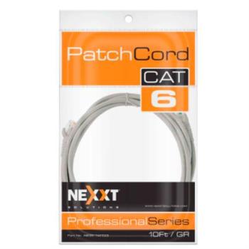 Cable de Conexión Red Nexxt Solutions Cat6 3mts UTP Multifilar con Revestimiento Tipo CM Color Gris