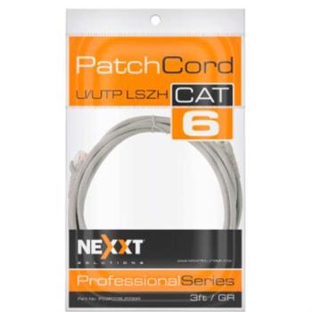 Cable de Conexion Nexxt Solutions  U/UTP  Cat6 90 cm LSZH (Compuesto sin Halogeno de Baja Toxicidad) Gris