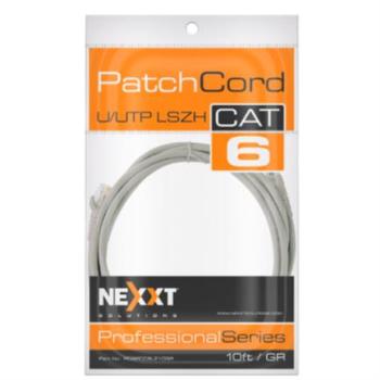Cable de Conexion Nexxt Solutions U/UTP Cat6 3 Mts LSZH  (Compuesto sin Halogeno de Baja Toxicidad)  Gris