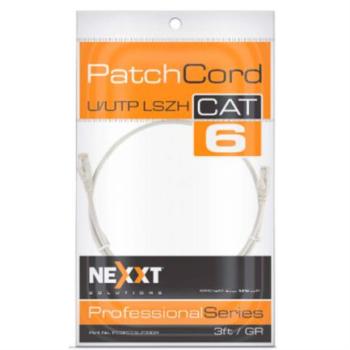 Cable de Conexion Nexxt Solutions U/UTP Cat6A 90 cm LSZH (Compuesto sin Halogeno de Baja Toxicidad)  Gris