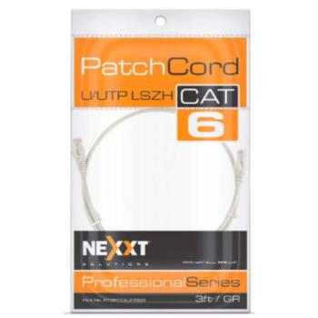 Cable de Conexion Nexxt Solutions U/UTP Cat6A 2 10 Mts LSZH (Compuesto sin Halogeno de Baja Toxicidad) Gris