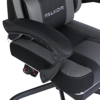 Silla Gamer Nextep Ergonomica Falkor Masaje Lumbar y Reposa Pies Color Gris/Negro