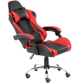Silla Gamer Ergonómica Modelo Falkor Color Negro-Rojo