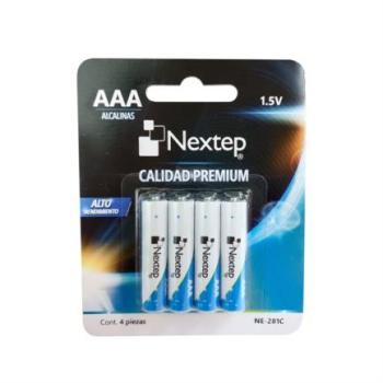 Pilas Nextep AAA Alcalinas LR03 1.5V c/4 Piezas