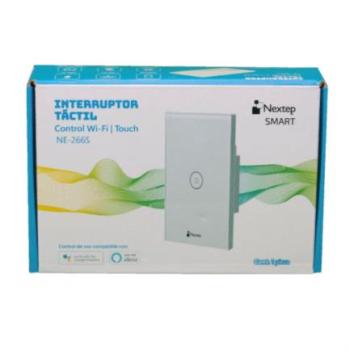 Interruptor Nextep Smart de Luz Pared Táctil Sencillo Control Wi-Fi