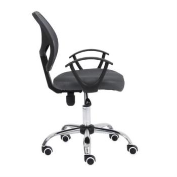 Silla Secretarial Nextep de Altura Ajustable Tela Gris Base Giratoria