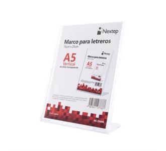 Marco para Letreros Nextep Vertical A5 15.2X20.3cm Acrilico Transparente