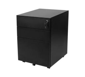 Archivero Metalico Movil Nextep de Pedestal 3 con Cerradura Ensamblado Negro