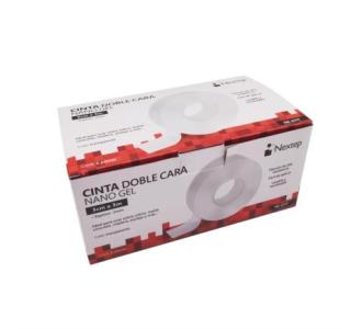 Cinta Nextep Doble Cara Nano Gel 3cm x 3m Paquete c/6 Piezas