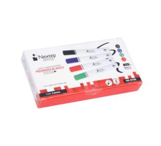 Marcadores Nextep para Pizarron Blanco Juego 4 Colores Punta Gruesa Cincel 4mm