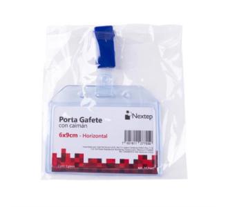 Porta Gafete Horizontal Nextep 6x9cm con Caiman C/12