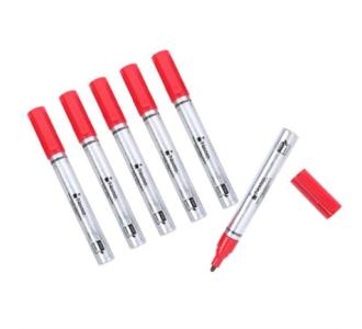 Marcador Nextep Permanente Cuerpo Aluminio Punta Gruesa Cincel 4mm Rojo C/6