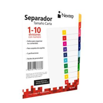Separador Nextep Economico 10 Divisiones con Numero