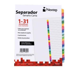 Separador Economico Nextep 31 Divisiones Con Numero