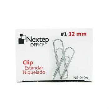 Clip Estándar Nextep Niquelado #1 32mm C/10 100 Clips c/u