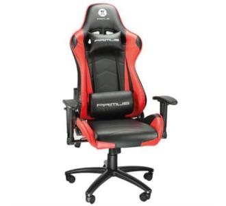 Silla Gamer Primus Thronos 100T Soporta hasta 120kg Ajustable en 2 Direcciones con Ruedas Giratorias Color Rojo