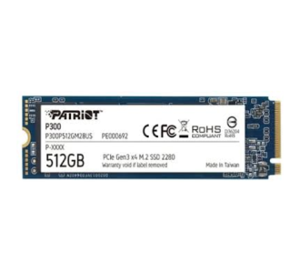 Unidad SSD Patriot M.2 512GB P300 PCIE 3.0 NVME 2280 1200MB/s Escritura 1700 MB/s Lectura