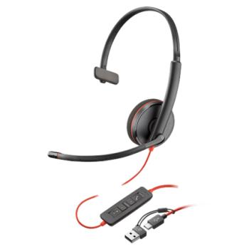 Auriculares Poly Blackwire 3210 USB-C HS + USB-C/A