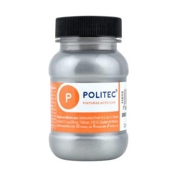 Pintura Acrilica Politec Gris Metalico 100ml No 517 Caja c/6 piezas