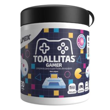 TOALLAS HUMEDAS CON AROMA A CHICLE PARA EQUIPOS GAMER SILIMEX C/30 PZAS