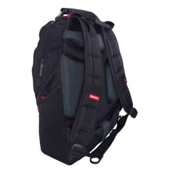 Mochila Swissmobility BEVERIN 17 3 cierres asa de acero reforzada piso de espuma múltiples bolsos internos color negro