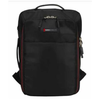 Mochila Swissmobility JACK 17 2 cierres principales expansión porta calzado y bebidas incluidos doble asa Color negro