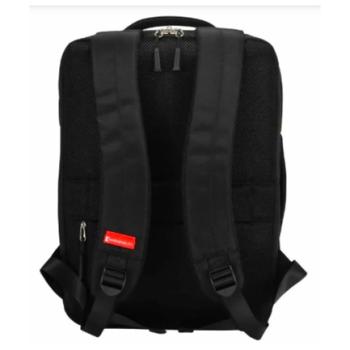 Mochila Swissmobility JACK 17 2 cierres principales expansión porta calzado y bebidas incluidos doble asa Color negro