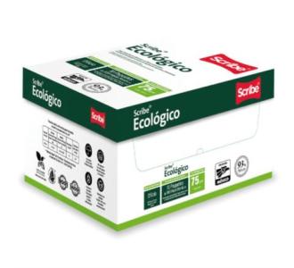 Papel Cortado Scribe Ecológico Oficio 93% de Blancura 75gr Caja C/5000 Hojas