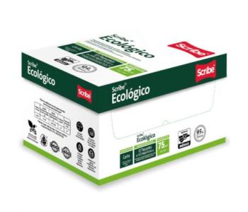 Papel Cortado Scribe Ecológico Carta 93% de Blancura 75gr Caja C/5000 Hojas