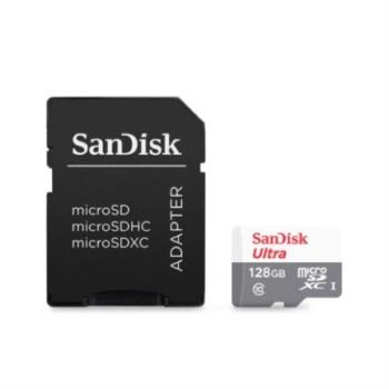 Memoria Micro SD SanDisk Ultra 128GB Micro SDXC UHS-I Clase 10 C/Adaptador Color Gris Blanco SDSQUNR-128G-GN3MA