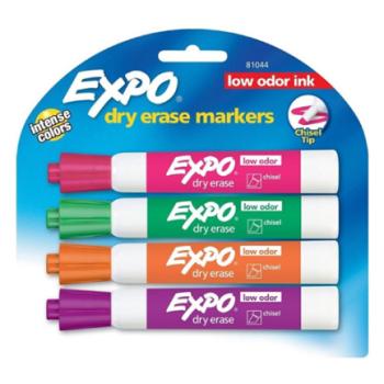 Marcador para Pizarrón Expo Grueso Fashion Blíster C/4 colores