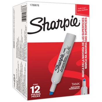 Marcador permanente Sharpie tank azul barril plasticoc/12