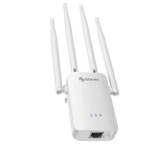 Router Steren Wi-Fi 300 Mbps 2.4 GHz Hasta 30m de Cobertura 4 Antenas Color Blanco
