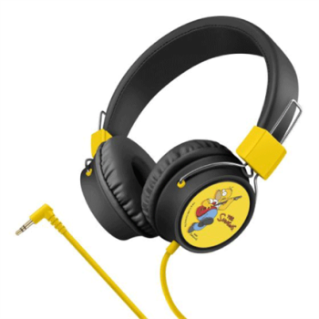 Audífonos Steren The Simpsons Diadema Plegables Cable Tipo Cordón Color Negro-Amarillo