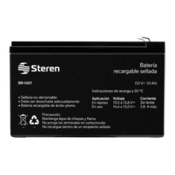 Batería Steren Sellada Ácido-Plomo 12 Vcc 7 Ah Color Negro