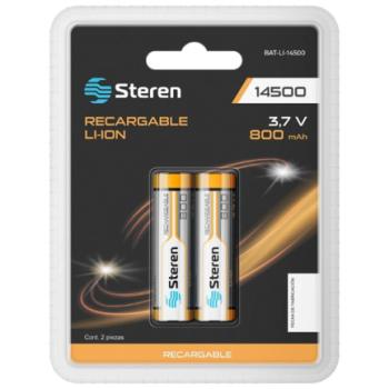 Paquete de Baterías Steren Tipo Cilindro 14500 Li-ion 3.7Vcc 800mAh