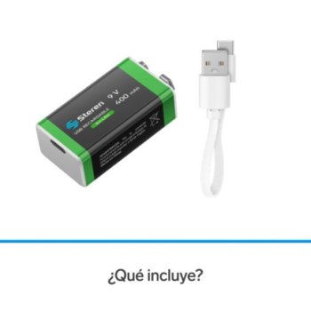 Bateria Recargable Steren LI-Ion 9V DE  400mAH