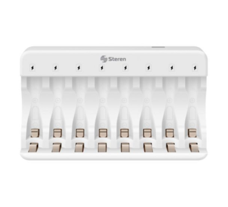 Cargador Steren de 8 Pilas AA y AAA