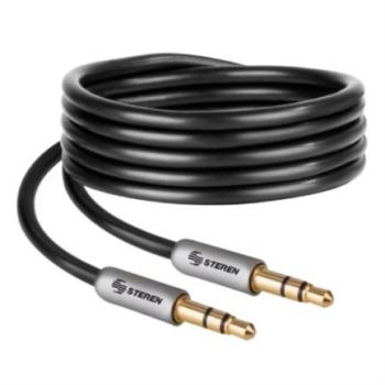 Cable Auxiliar Steren Plug a Plug 3.5mm Ultradelgado Conectores Reforzados 90cm