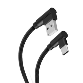 Cable Steren USB a USB-C Conectores a 90 grados 1.2m Color Negro