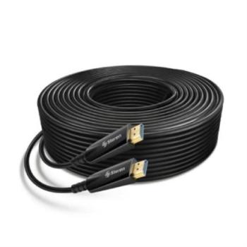 Cable HDMI Steren 4K de Fibra Óptica 30m Color Negro