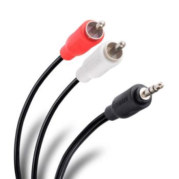 CABLE DE AUDIO STEREN PLUG 3.5MM A 2 PLUGS RCA 1.8M