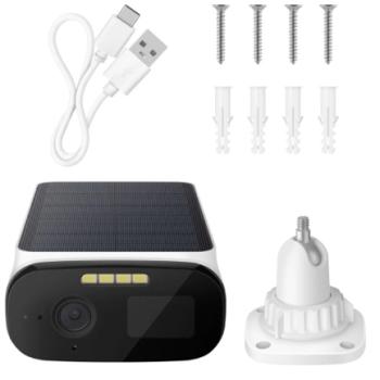 Cámara Steren Fija con Panel Solar 4MP/VGA 1440p 20FPS 100° IP66 para Exterior