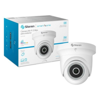 Cámara de Seguridad Steren CCTV-231 Wi-Fi 3 Mpx HDR Robotizada para Exterior Tipo Domo Blanca