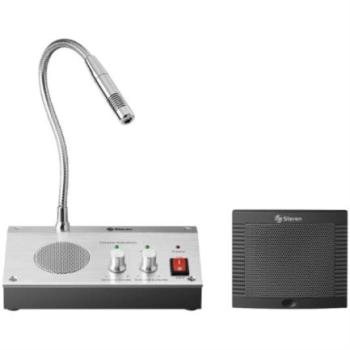 Sistema Intercomunicador Steren para Ventanillas Micrófono Flexible Control Volumen Independiente
