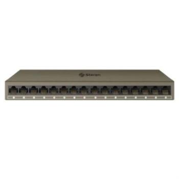 Switch Steren Gigabit Ethernet de 16 Puertos Full Duplex Color Gris