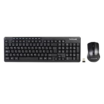 Kit Teclado y Mouse TechZone Inalámbrico 10m USB 1000 DPI Color Negro