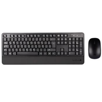 KIT TECHZONE PROF INALAMBRICO ELEGANTE TECLADO Y MOUSE DE 3 BOTONES CON 1200 DPI Y DESCANSA MUÑECAS ALCANCE 10
