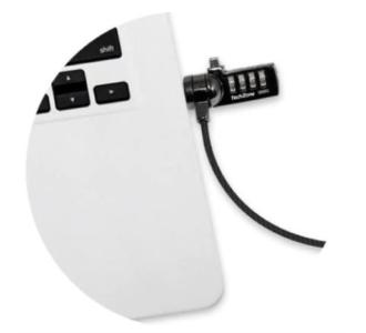 Candado de Seguridad TechZone con Combinación Tipo T Cerradura de 4 dígitos Acero Inoxidable Recubierto de Vinil