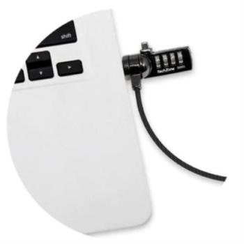 Candado de Seguridad TechZone con Combinación Tipo T Cerradura de 4 dígitos Acero Inoxidable Recubierto de Vinil